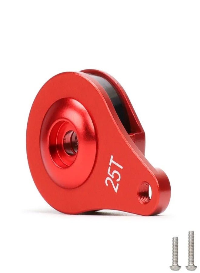 UURCSKY 2 Sets Aluminum 25T Servo Saver 1 Hole Adjustable Hi-Torque Servo Horn for 1/10 SCX10 Capra TRX4 TRX6 RC Car Crawler Boat Parts (Red) - Image 2